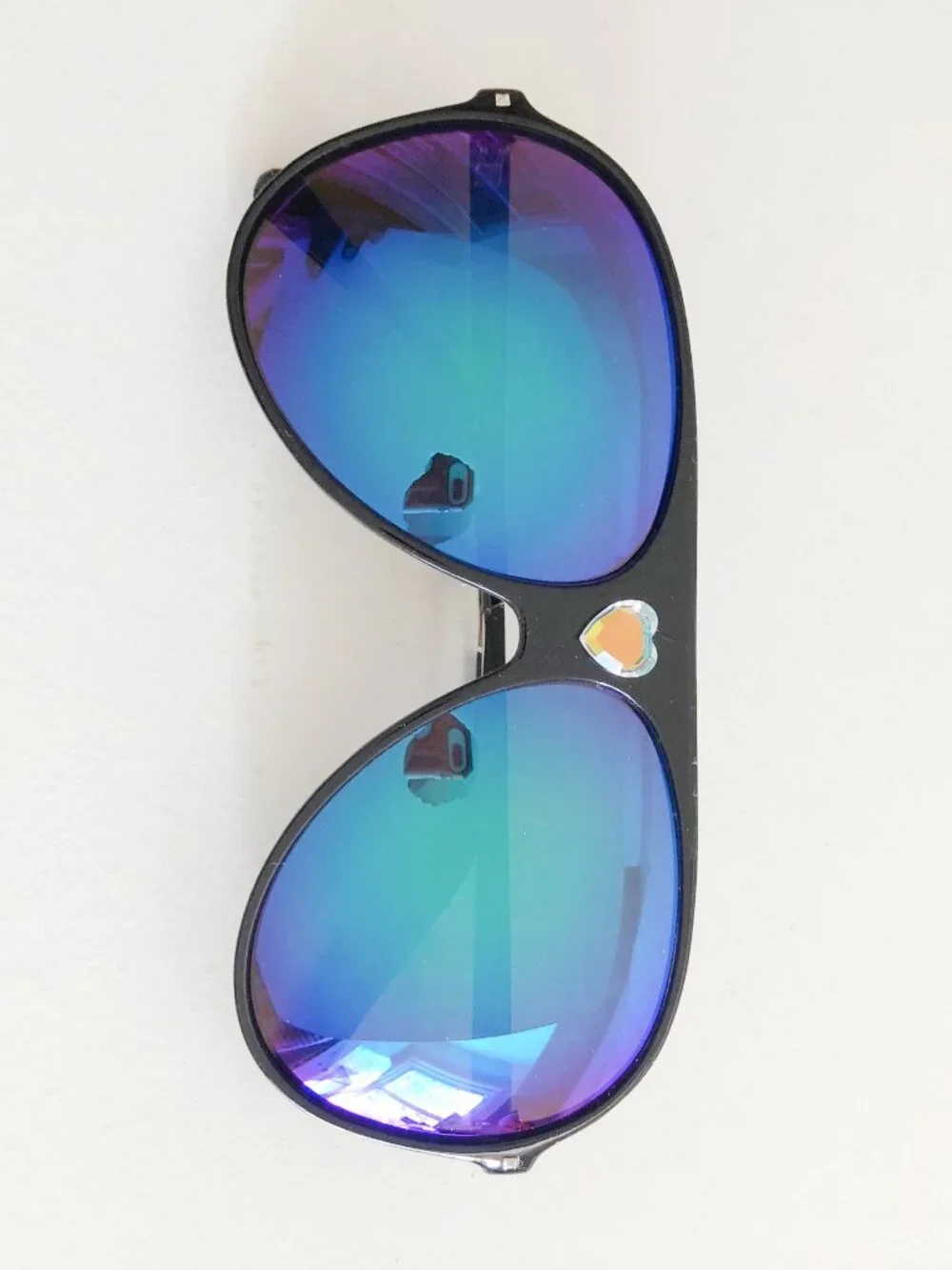 Blue Mirror Lens Oversized Aviator Sunglasses